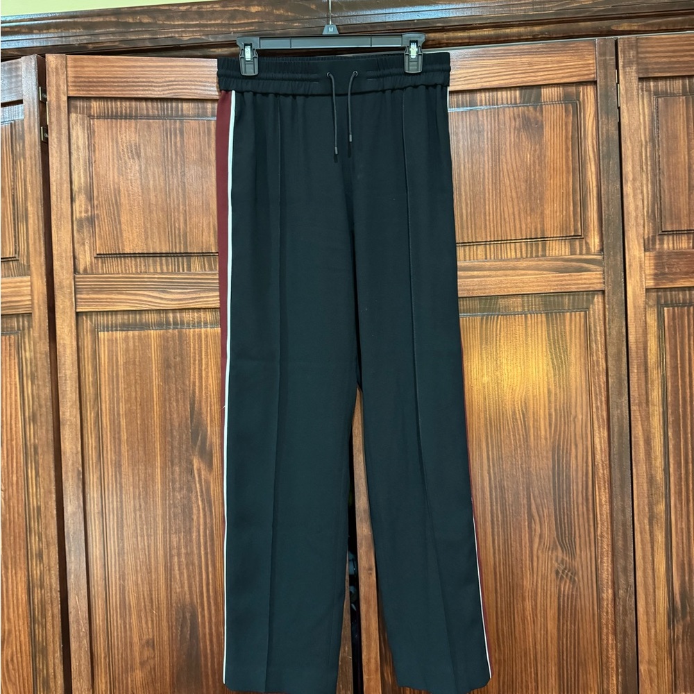 Kenzo Black Joggers with Red and White Stripes